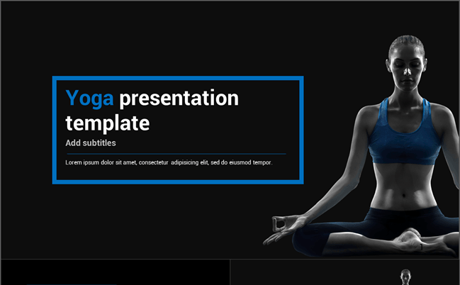 【最新时尚】瑜伽健身健康黑色简洁创意商务汇报PPT缩略图