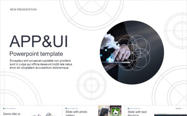 UI界面APP网页设计作品展示介绍PPT模版缩略图