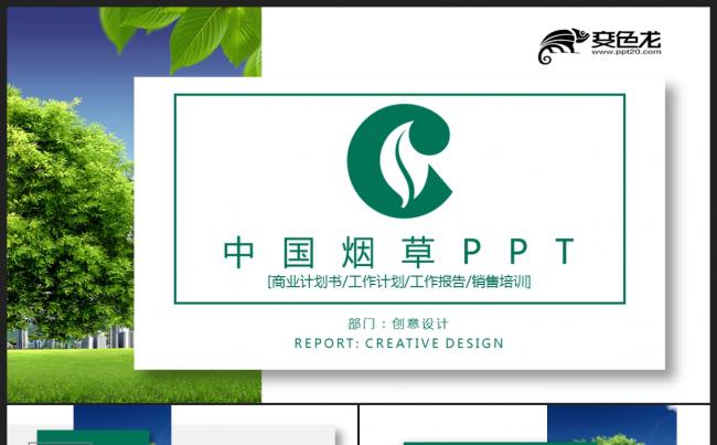 【2018】绿色创意 中国烟草 环境保护工作总结计划PPT缩略图