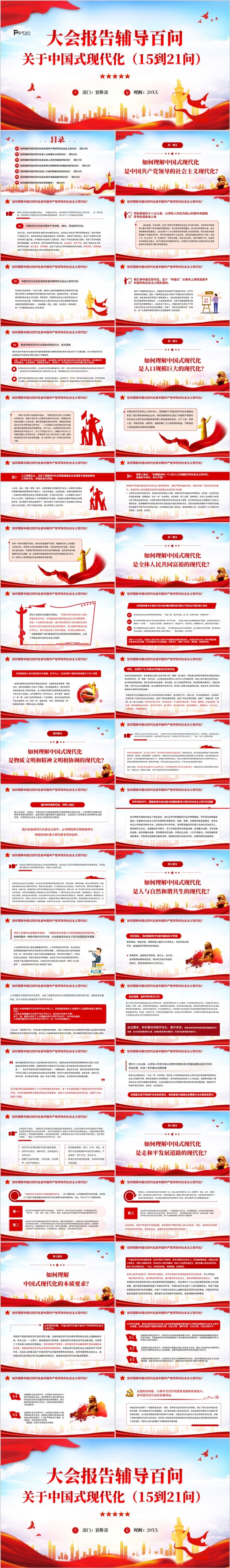 红色2023大会报告辅导百问关于中国式现代化PPT模板