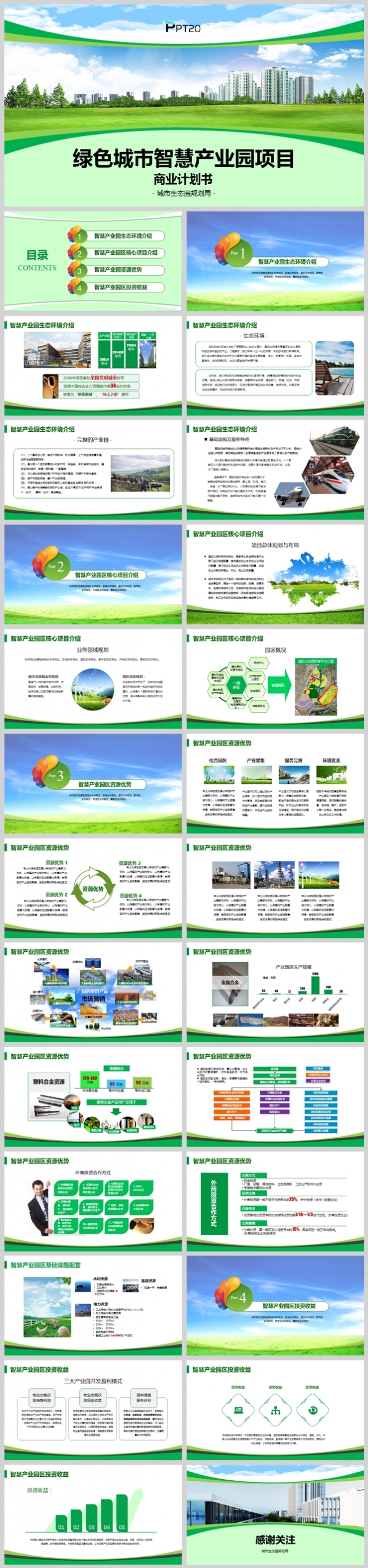 绿色高端生态产业园项目商业计划书PPT模版